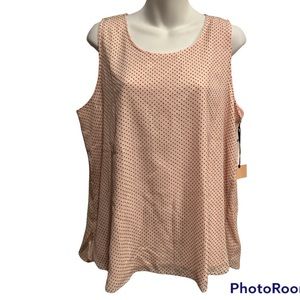 Halogen Shell Top in light pink with black dots size large